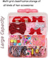Hair Accessories Organizer for Girls Headbands, Clips, Ties Baby Girl Supplies, Lockable Three-layer Folding Craft Organizers and Storage Plastic ...