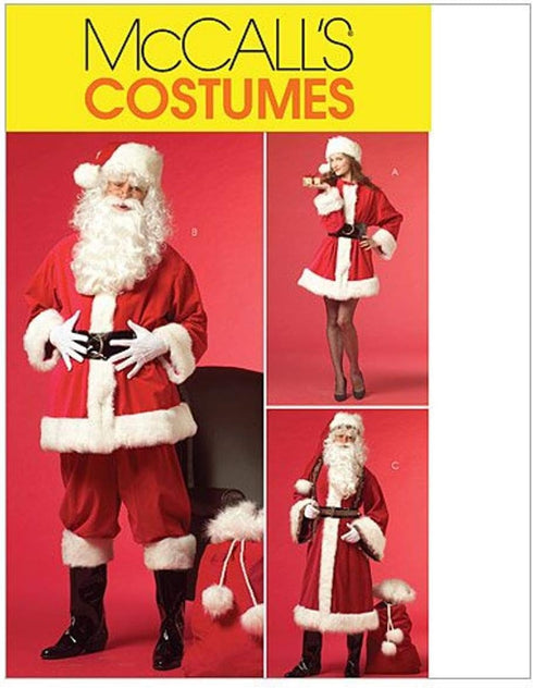 McCall's M5550 Women's and Men's Santa Claus Christmas Costume Sewing Pattern, Sizes S-L...