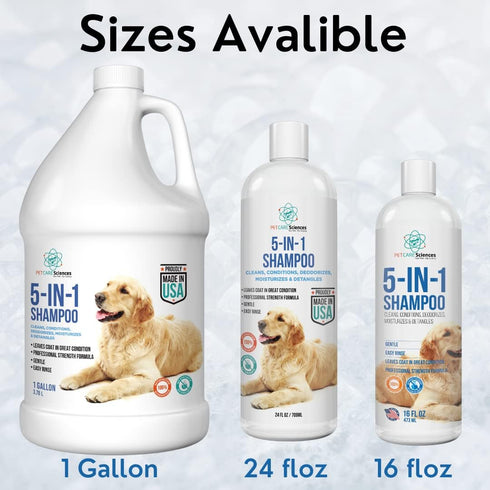 8 floz 5 in 1 Dog Shampoo for Itchy Skin - Sensitive Skin Dog Shampoo for Smelly Dogs - Dog Shampoos & Conditioners - Made in The USA...