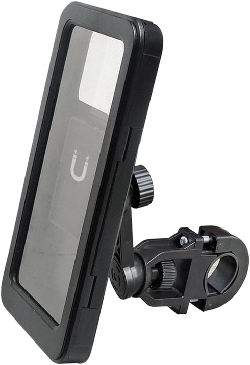 Black Waterproof Bike Protects Phone Mount Case Holder Handlebar, Phone Fits Perfectly Boxs Strong Sturdy Well-Built Mountain Frame Touch-Screen S...