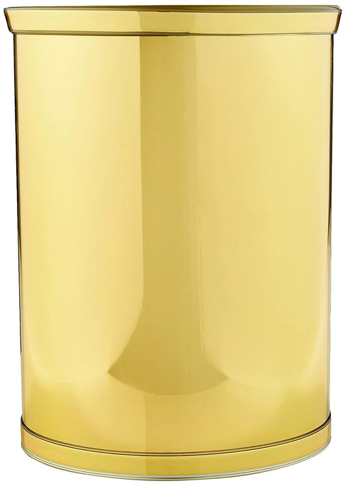 Kraftware Polished Brass Colored Mylar Designer 14” Oval Wastebasket for Home & Office...