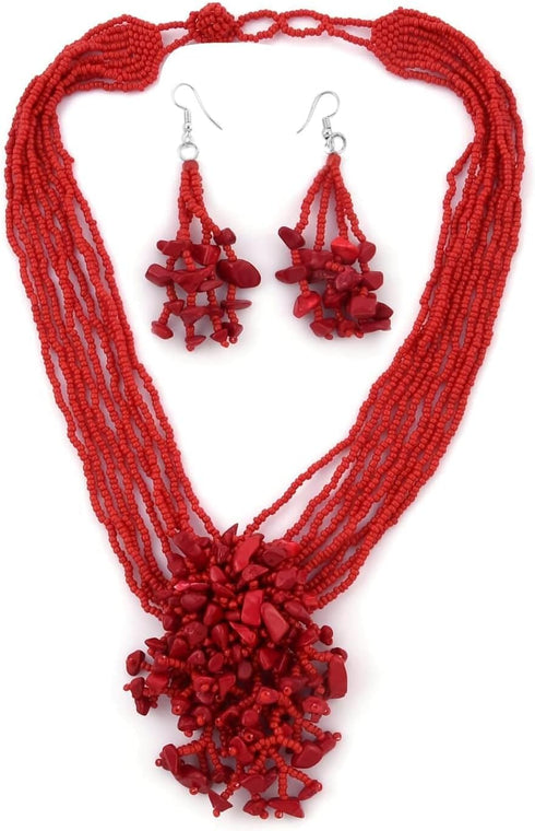 SHOP LC DELIVERING JOY Earrings Chips Necklace Fashion Stylish Unique Costume Jewelry Set for Women Jewelry Birthday Gifts...