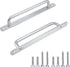 2 PCS Pull Push Door Handle,Metal Commercial Door Handle Door Pulls,Stainless Steel Heavy Duty Barn Door Pulls with Mounting Screws (Silver,224x19...