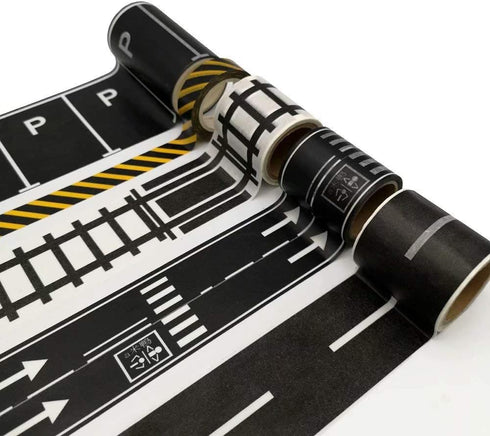 Play Road Tape for Toy Cars & Trains Black Tape 3 Rolls Road Tape 197 inch by 1.9 inch, Packing Traffic Signs Tape Stick to Floors and Walls, Quic...