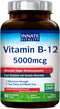 Innate Vitality Vitamin B12 5000mcg, Vegan Methylcobalamin, Fast Dissolve Tablets, Natural Peach Flavor, Supports Energy Production & Healthy Nerv...