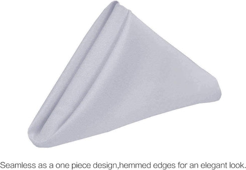 Surmente 20-Inch Polyester Cloth Napkins Linen Dinner Napkins - Set of 12 for Weddings, Banquets, or Restaurants (1-Dozen) (Silver)...