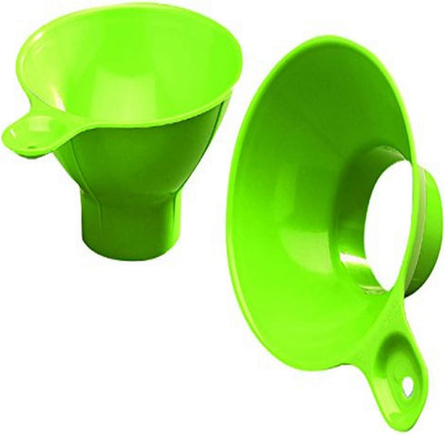 Arrow Home Products Canning Funnel, Lime - Two Pack - Large Opening for Transferring Fruits & Vegetables into Containers & Jars - with Vent Ribs f...