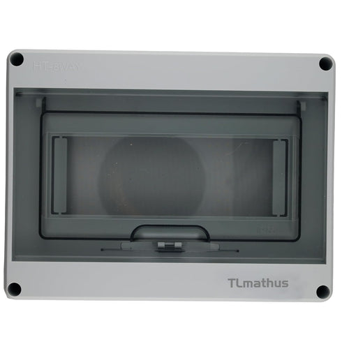 8 Way Circuit Breakers Box Distribution Protection Box with DIN Rail, Transparent Cover ABS Waterproof Breaker Box IP65 for Miniature Circuit Brea...