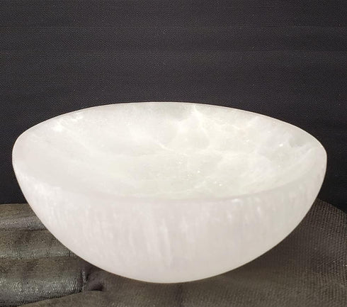 Selenite Bowl 3.5 to 4", Great for Altar use, Ritual use, Incense Burner, smudging Bowl, Decoration Bowl, offering Bowl - New Age Imports, Inc. (S...