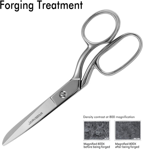 JARVISTAR 8” Premium Fabric Scissors, Sewing Scissors Heavy Duty and 4" Precision Small Pointed Embroidery Scissors, Sharp and Durable Tailor Scis...