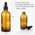 AOZITA 4 Pack, 100ml Dark Amber Dropper Bottles with 1 Funnels & 4 Labels - 3.4oz Brown Glass Tincture Bottles with Eye Droppers for Essential Oil...