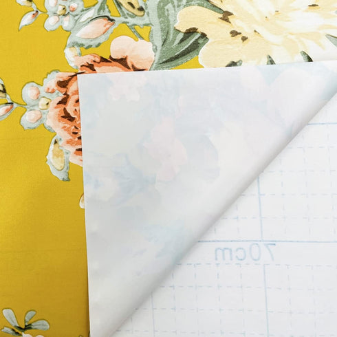 Yifely Vintage Peony Floral Shelving Paper Dark Yellow Peel & Stick Shelf Liner Dresser Drawer Sticker 17.7 Inch by 9.8 Feet...