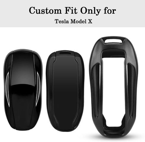 QBUC for Tesla Key Fob Cover with Keychain Compatible with Tesla Model X Keyless Protection Case Smart Remote Accessories (Black)...