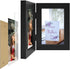 Frametory, 4x6 Double Picture Frame Hinged Photo Frames Two Folding Frame Desktop Glass Frame Vertical (Black, 4x6 Double)...