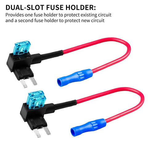MuHize Mini Add-a-Circuit Fuse Tap 12V - 5 Pack Blade Fuse Holder w/ 15A Mini ATM Fuses, Waterproof & Anti-Rattle Design for Truck RV Marine...
