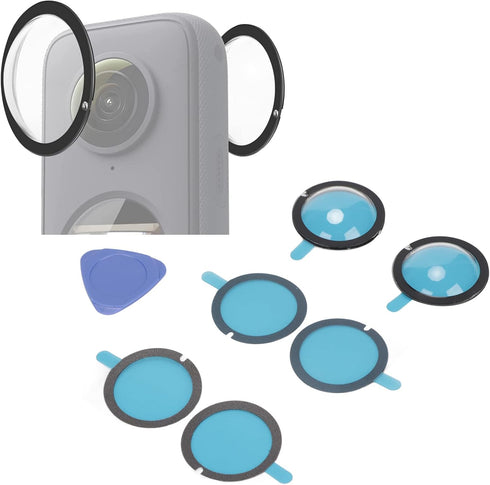 ASHATA Dual Lens Guards,HD Sports Camera Lens Protective Cover,High Hardness High Transmittance Dual Lens Guards,3 Pairs Lens Guards,for Insta360 ...