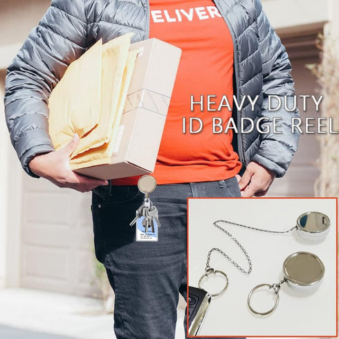 3Pack Retractable Keychain Heavy Duty Badge Reel with Strong Metal Chain for Lanyards for ID Badges and Badge Card Holder with Retractable Clip fo...