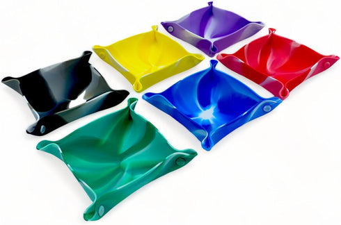 Luck Lab Board Game Storage Bowls, 6-Pack | Folding Tray Accessory Holds Tabletop Bits, Chits, Pieces | Swirl Colors | Bonus Storage Bag...
