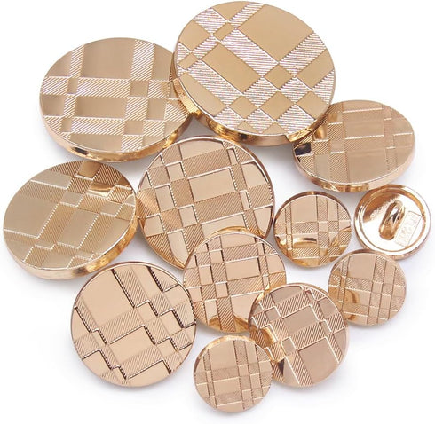 SEMINI 36 Pieces Mixed 6 Sizes Metal Button Alloy Shank Button Round Shaped Sewing Button for Women Men Suit Woolen Coat Shirt Trousers Sewing Cra...