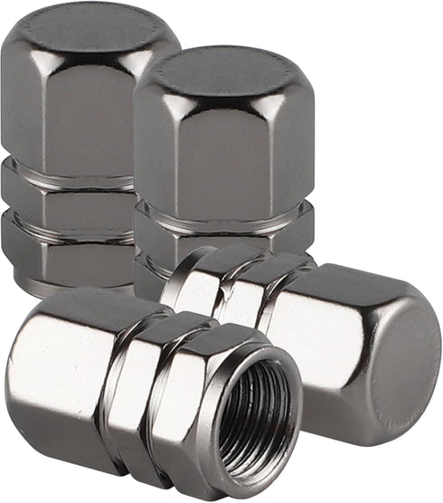 Aluminum Tire Stem Valve Caps Wheel Valve Covers Car Dustproof Tire Cap Cover Accessories, Universal for SUV, Car, Bike and Motorcycle, Hexagon Sh...