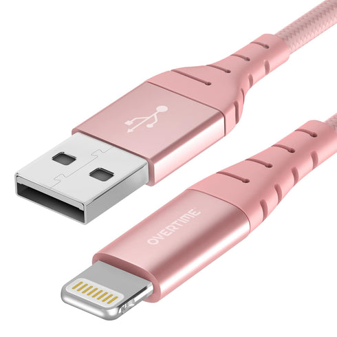 Overtime iPhone Charger Cable (1 Pack), Apple MFi Certified Lightning Cable 6ft Braided Nylon USB Cord for iPhone 14/13/12/11/Pro/Max/Mini/SE/XR/X...