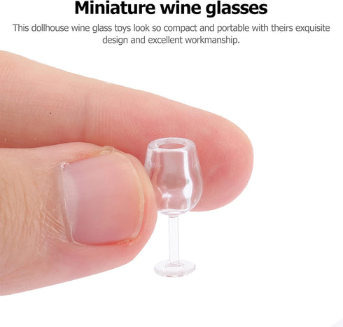 Toddmomy Mini Wine Glasses 10Pcs Miniature Dollhouse Wine Glasses 1: 12 Kids Dollhouse Kitchen Toys Dollhouse Accessories...