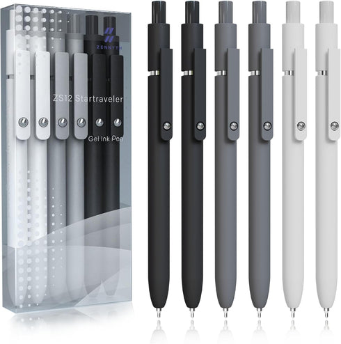 Gel Pens,6 Pcs 0.5mm Fine Point Black Ink Pens With Smooth Writing,Quick Dry Pens For Journaling,Nurse Aesthetic Pens,Office School Supplies for M...