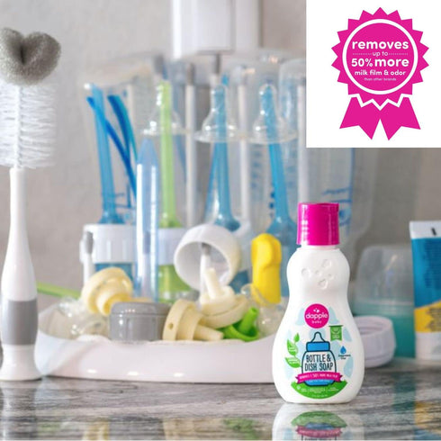 Dapple Baby Bottle Soap, Hypoallergenic Dish Soap for Baby Bottles, Powered by Plants, Travel Size, Fragrance Free, 3 Fl Oz (Pack of 2)...