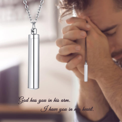 VNOX Pack of 2/3/4/5/10/16 -Unisex Customize Memorial Keepsake Stainless Steel Cylinder Cremation Necklace...