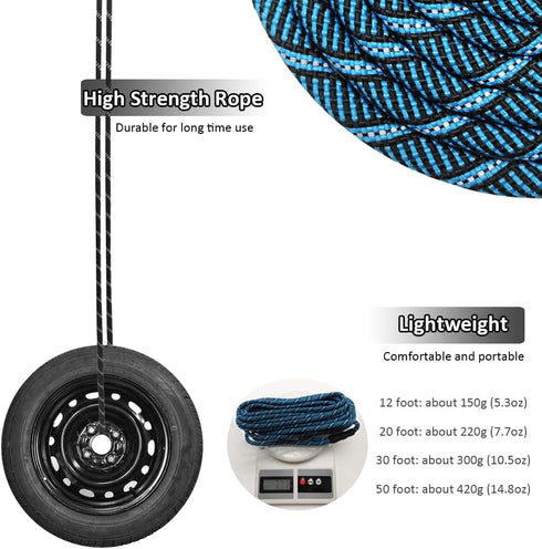 Reflective Long Dog Leash Slip Lead, No-Choking 12FT/20FT/30FT/50FT Rope Training Lead for Medium Dogs Small Puppy Pets Behavior Active Playing Bl...