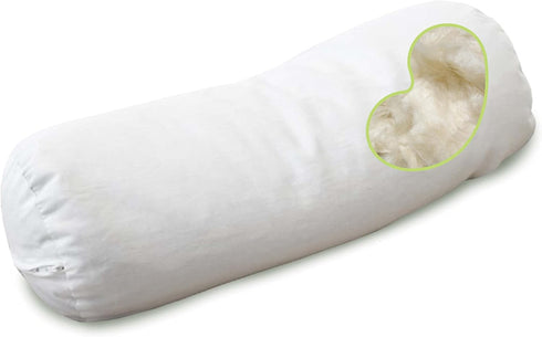 Bean Products Kapok Neck Roll Pillow for Sleeping – Hypoallergenic and Breathable Organic Cotton Fabric Neck Pillow – Soft and Supportive Pillow f...