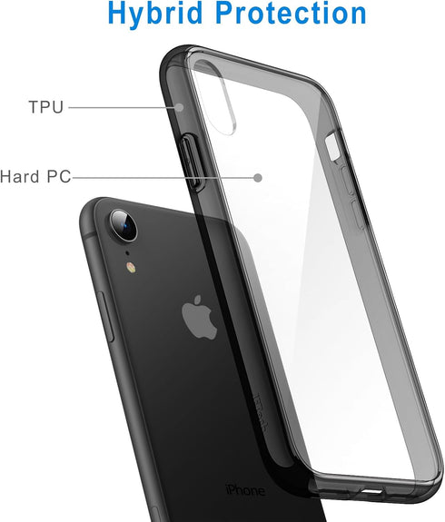 JETech Case for iPhone XR 6.1-Inch, Non-Yellowing Shockproof Phone Bumper Cover, Anti-Scratch Clear Back (Black)...
