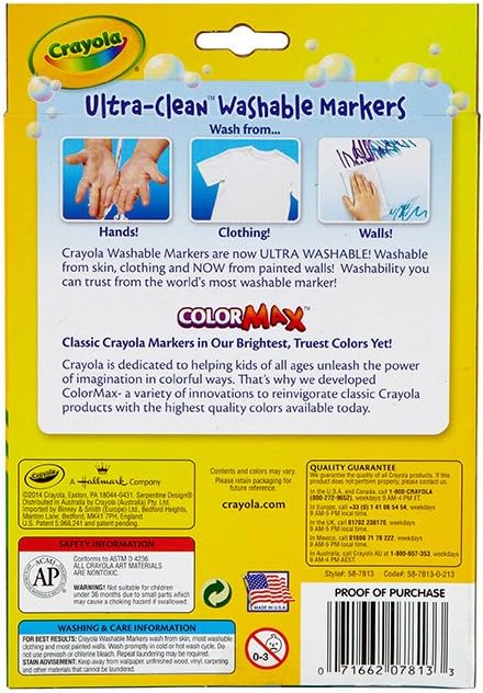 Crayola Fine Line Markers, Washable Markers, 12 Count...