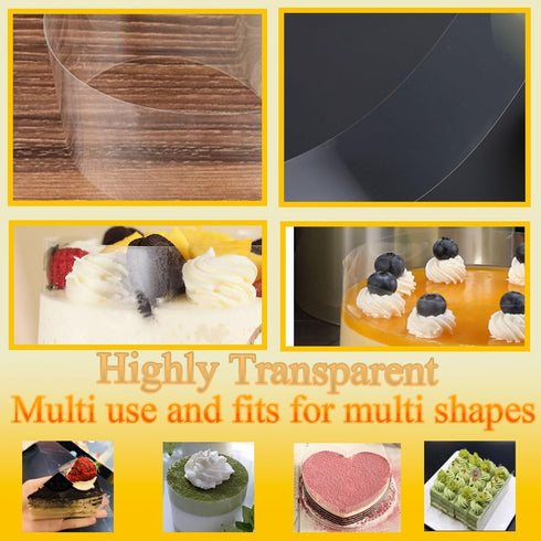 Acetate Cake Collar 6 Inch x 394inch Transparent Cake Rolls, Clear Acetate Sheets Mousse Chocolate Acetate Roll Cake Wrapping for Baking, Surround...