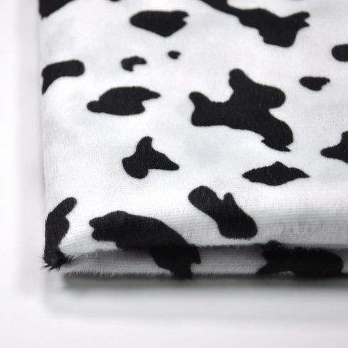 59" Wide Cow Print Velboa Short Fur Pile Upholstery Drapery Clothing Polyester Fabric by The Yard (Cow one Yard)...