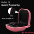 Geiomoo 2 in 1 Silicone Case Compatible with Beats Fit Pro and Air Tag, Protective Cover with Carabiner (Luminous Pink)...