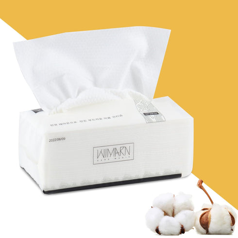 Face Clean Towels 100% Cotton Extra Thick Disposable Towel Sensitive Skin, Lint- free Facial Tissue for Cleansing, Skincare and Makeup Remover, Dr...