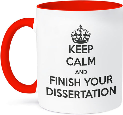 3dRose Keep Calm and Finish Your Dissertation Two Tone Mug, 1 Count (Pack of 1), Multicolor...