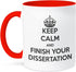 3dRose Keep Calm and Finish Your Dissertation Two Tone Mug, 1 Count (Pack of 1), Multicolor...