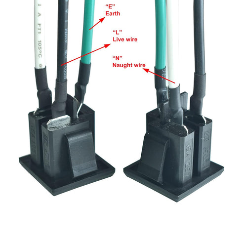 2PCS 15A 125V AC Panel Mount Outlet Industrial Plug Female Connectors Adapter With 14AWG Connection line,3 Pins US Power Socket Plug Panel...