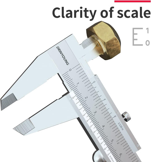 Vernier Caliper Calipers Measuring Tool Micrometer Carbon Steel Inch/Metric 0-6"Range 1/128 Inch Dual Reading Scale Professional High Accuracy Met...