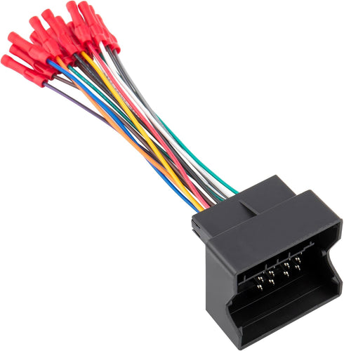 RED WOLF Car Stereo Wiring Harness Compatible with Volkswagen 2004-2015, BMW 3/5, Audi 2002-2010 Aftermarket Install Power/Speaker CD Player Conne...