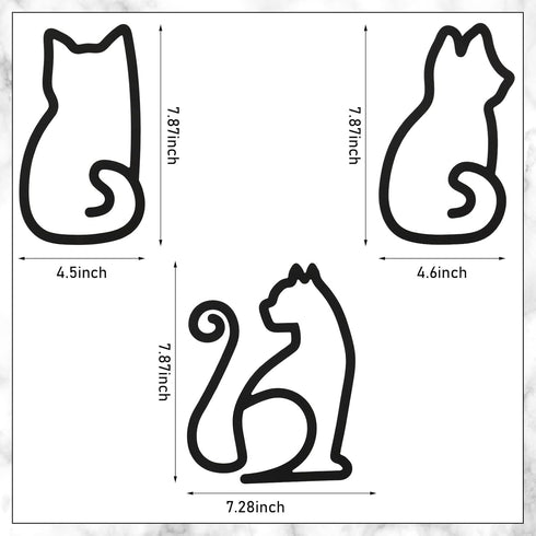 Ferraycle 3 Pieces Black Cat Metal Wall Art Wire Wall Sign Cat Sign Decor for Kitchen Restaurant Shop Decors Christmas Cats Lover Gifts(Cat Style)...