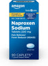 Amazon Basic Care Naproxen Sodium Caplets 220 mg, Fever Reducer (NSAID) and Pain Reliever for Muscular Aches, Backache, Headache, Toothache, Minor...