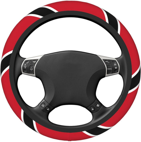 Trinidad and Tobago Flag Steering Wheel Covers,Anti Slip Sweat Absorption Elasticity Car Accessories Steering Wheel Protector Universal 15 Inch fo...