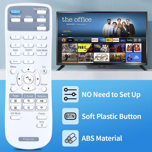 PZL Replace Universal Projector Remote Control fit for Epson PowerLite Home Cinema Theater System 705HD 710HD 725HD 730HD 740HD 750HD 760HD V11h47...