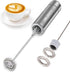 Milk Frother, Handheld Battery Operated Frother for Coffee,Portable Drink Mixer with 2 Stainless Steel Whisk Heads, Milk Foamer for Keto Coffee, L...