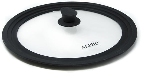 Alpha Living Universal Silicone Cookware Pots and Pans Vented Tempered Glass-Graduated Lid with Easy Grip Fits 9.5", 10" 11" (Small)...