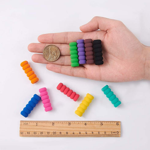 GORGECRAFT 60PCS 10 Colors Soft Foam Pencil Grips Pen Grippers Pencil Cushion Pen Holder Sponge Grips Painting Drawing for Adults Arthritis Writin...