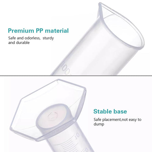 4PCS Plastic Graduated Cylinders, 10ml 25ml 50ml 100ml Measuring Cylinders Set with 4PCS Pipettes,1PCS Plastic Funnel and 2PCS Brush,for School an...